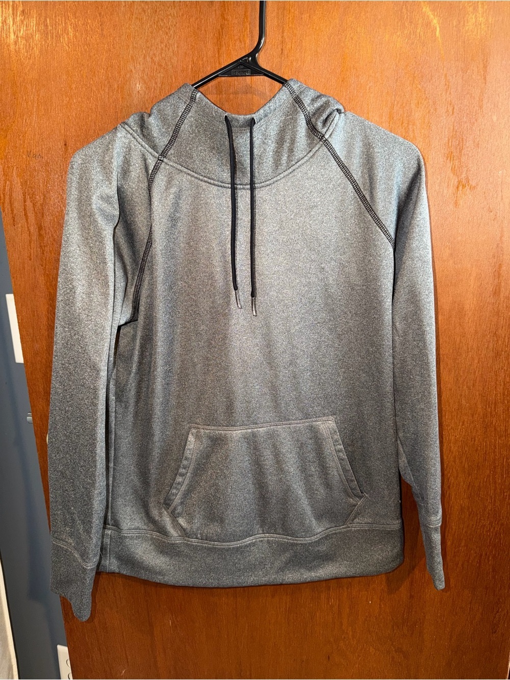 Gray Pullover Hoodie with Kangaroo Pocket